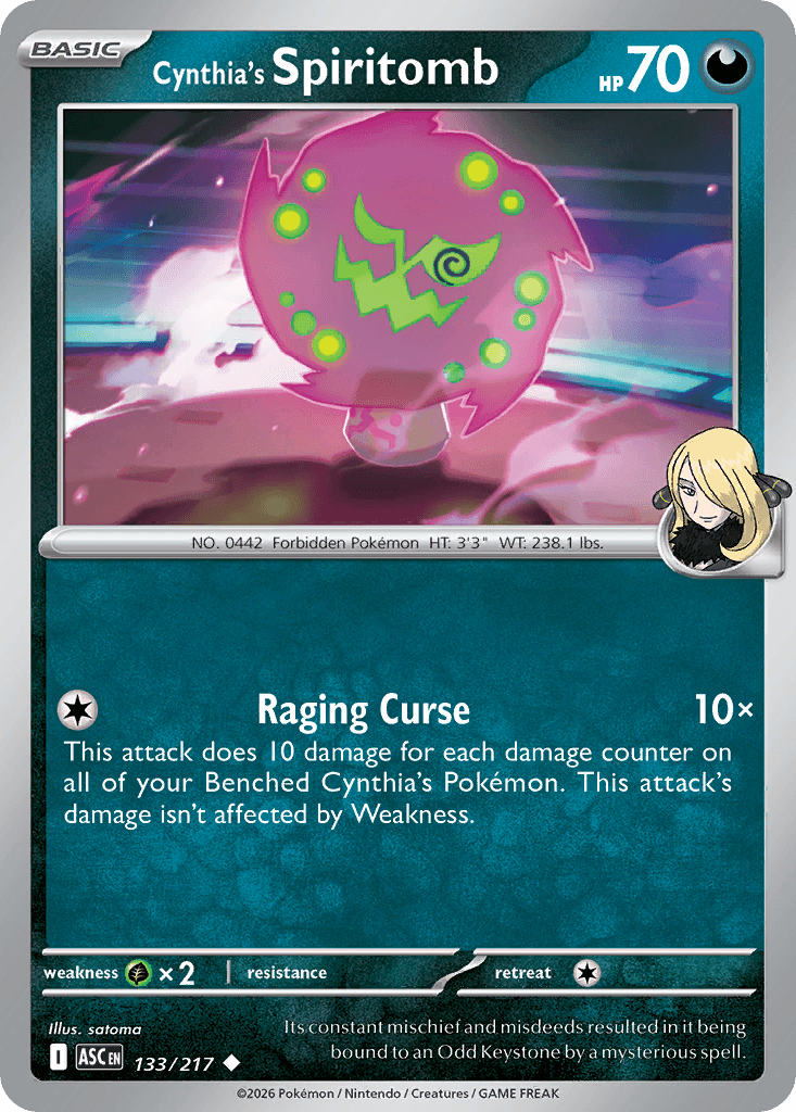 Cynthia's Spiritomb z edície Ascended Heroes, karta č.133