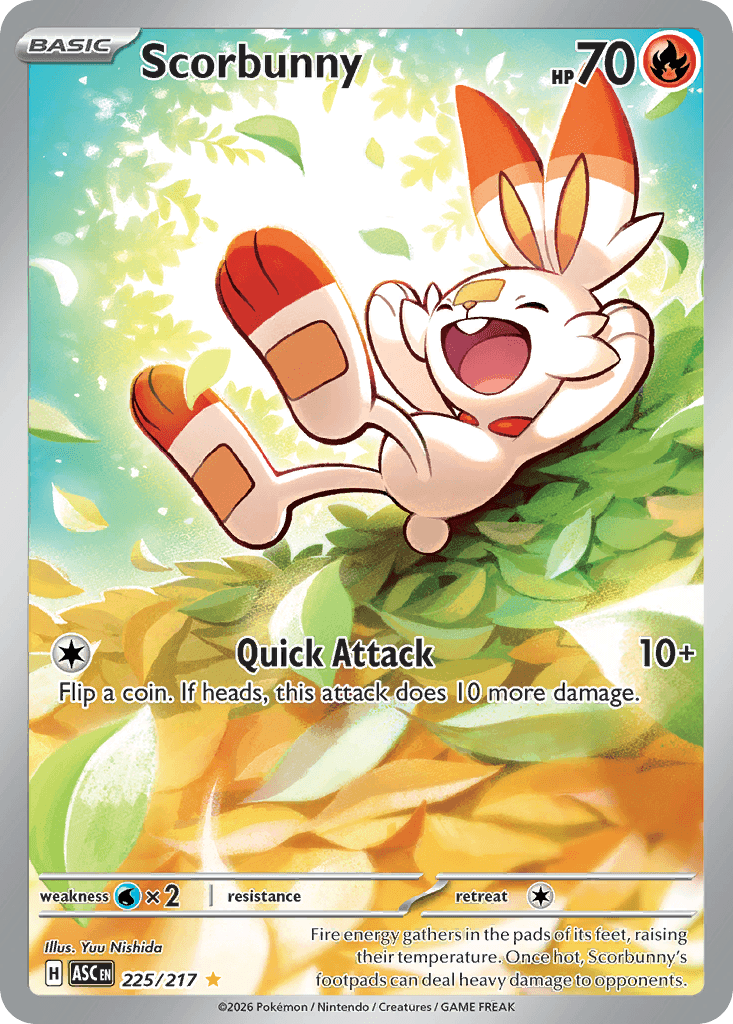 Scorbunny z edície Ascended Heroes, karta č.225