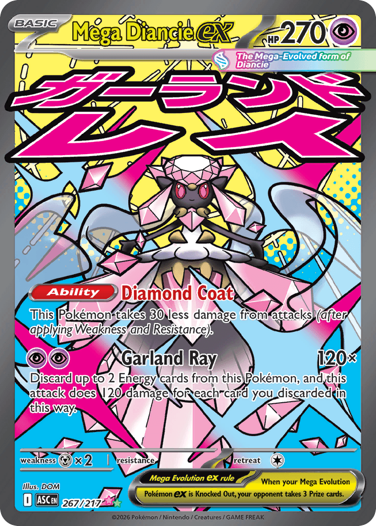 Mega Diancie ex z edície Ascended Heroes, karta č.267