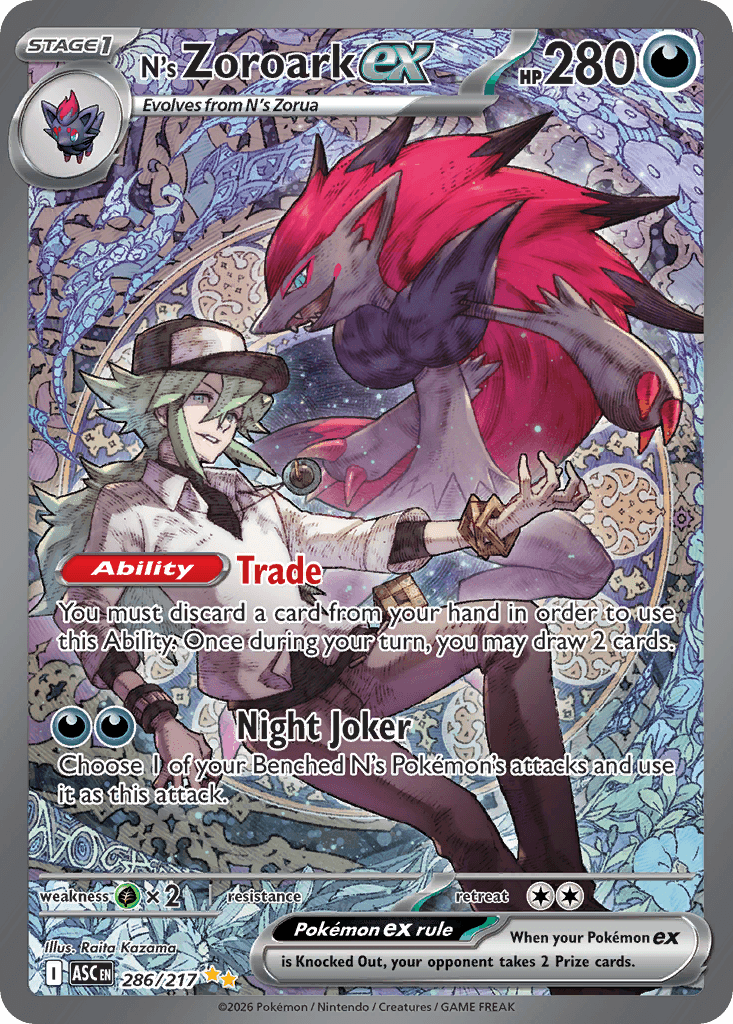 N's Zoroark ex z edície Ascended Heroes, karta č.286