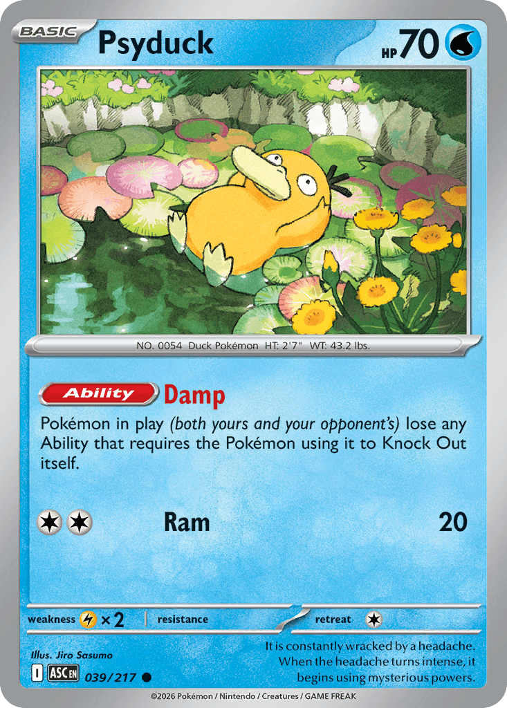 Psyduck z edície Ascended Heroes, karta č.39