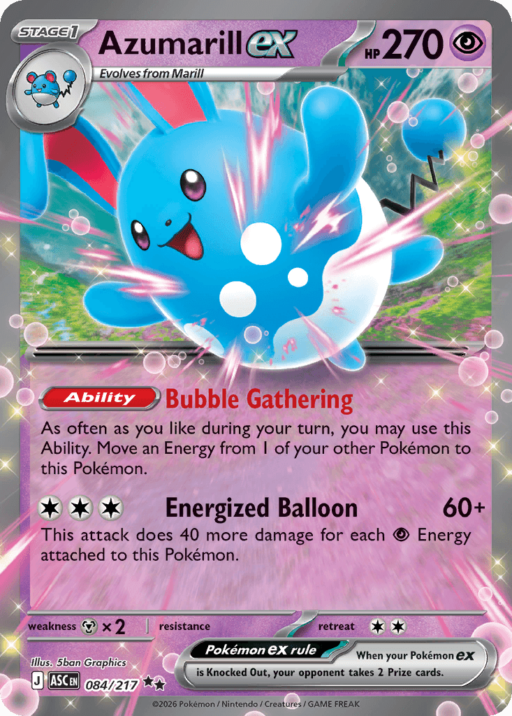 Azumarill ex z edície Ascended Heroes, karta č.84