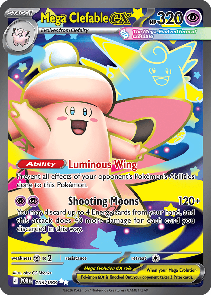 Mega Clefable ex z edície Perfect Order, karta č.103