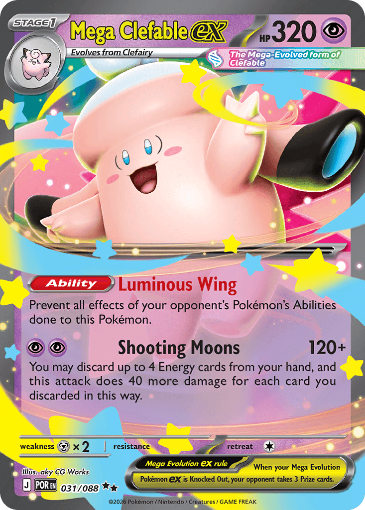 Mega Clefable ex z edície Perfect Order, karta č.31