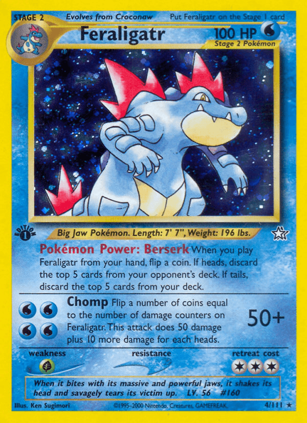 Feraligatr z edície Neo Genesis, karta č.4