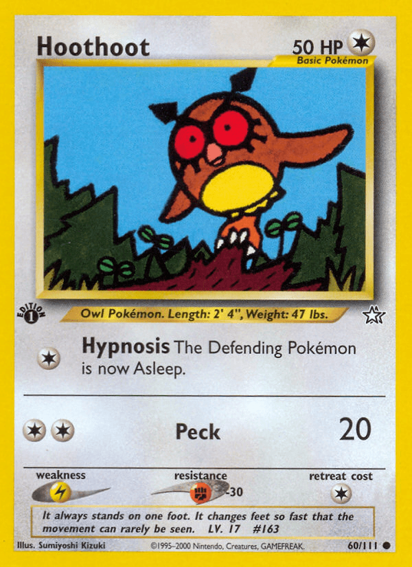 Hoothoot z edície Neo Genesis, karta č.60