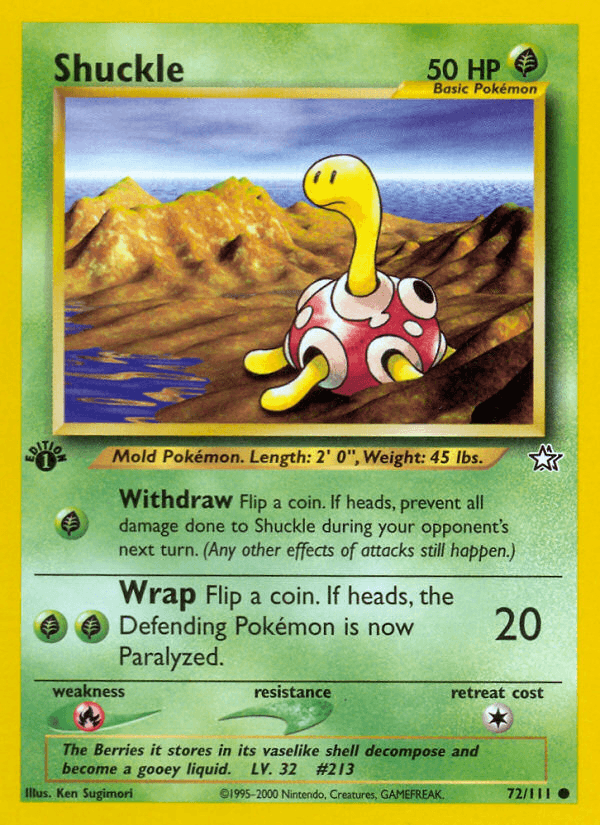 Shuckle z edície Neo Genesis, karta č.72