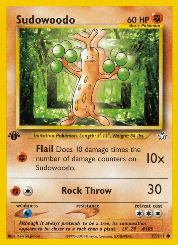 Sudowoodo z edície Neo Genesis, karta č.77