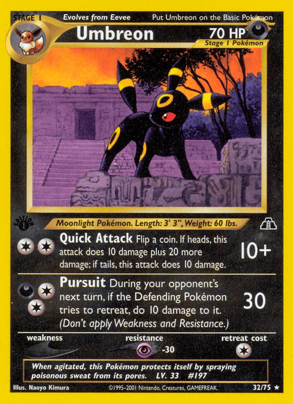 Umbreon z edície Neo Discovery, karta č.32