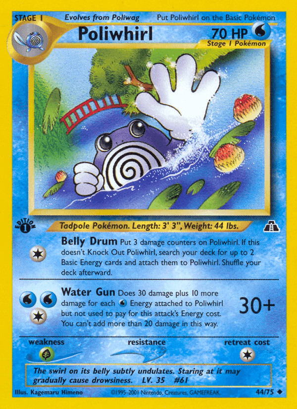 Poliwhirl z edície Neo Discovery, karta č.44