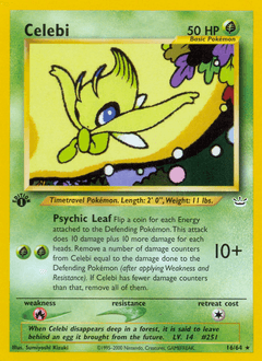 Celebi z edície Neo Revelation, karta č.16