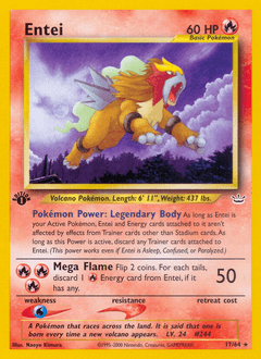 Entei z edície Neo Revelation, karta č.17