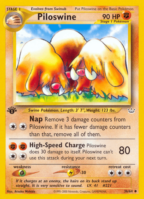 Piloswine z edície Neo Revelation, karta č.36