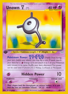 Unown [Y] z edície Neo Revelation, karta č.40