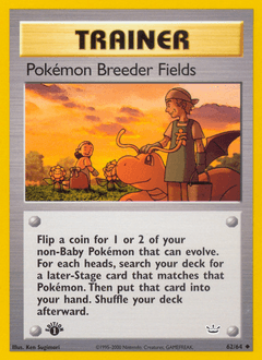 Pokémon Breeder Fields z edície Neo Revelation, karta č.62