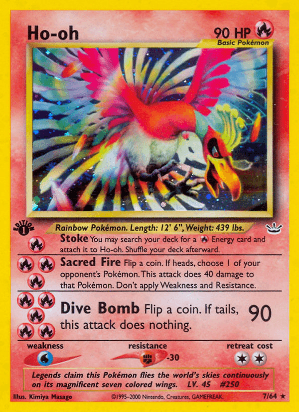 Ho-oh z edície Neo Revelation, karta č.7