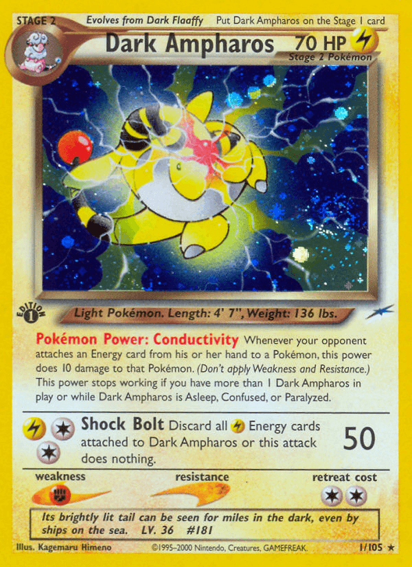 Dark Ampharos z edície Neo Destiny, karta č.1