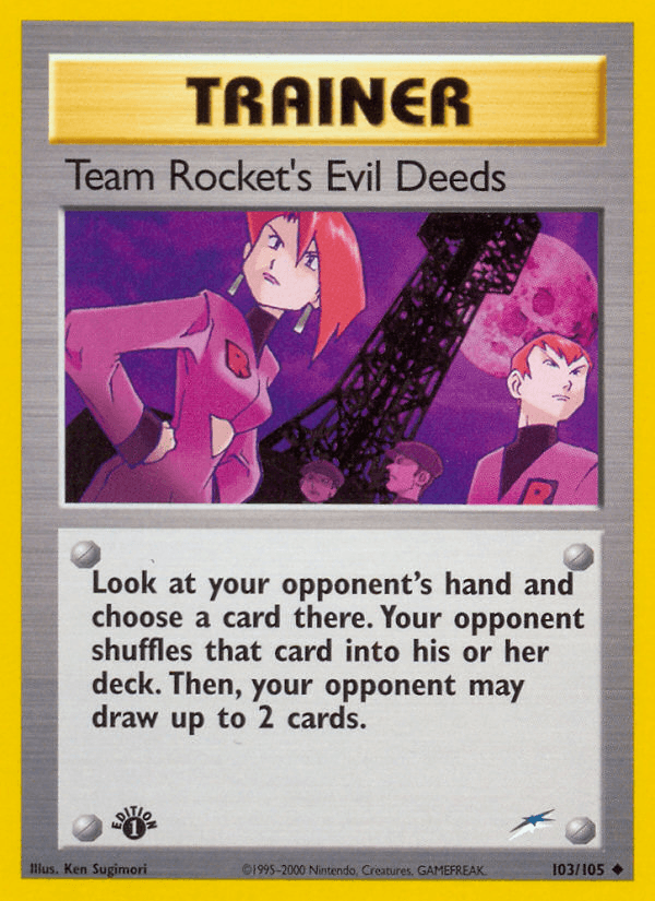 Team Rocket's Evil Deeds z edície Neo Destiny, karta č.103