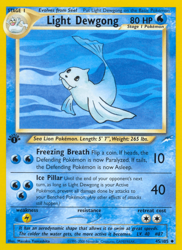 Light Dewgong z edície Neo Destiny, karta č.45