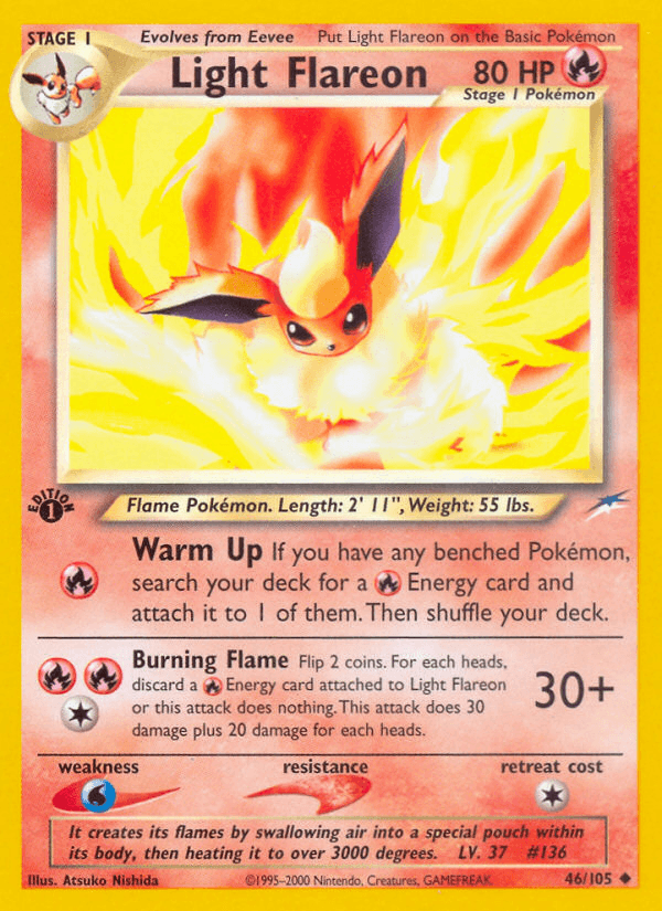 Light Flareon z edície Neo Destiny, karta č.46