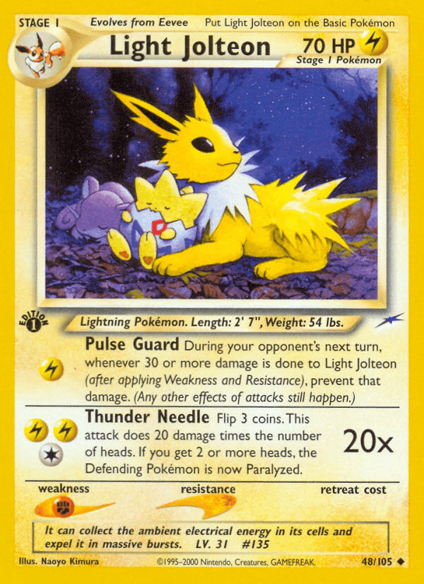 Light Jolteon z edície Neo Destiny, karta č.48