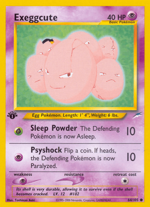 Exeggcute z edície Neo Destiny, karta č.64