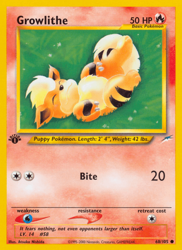 Growlithe z edície Neo Destiny, karta č.68