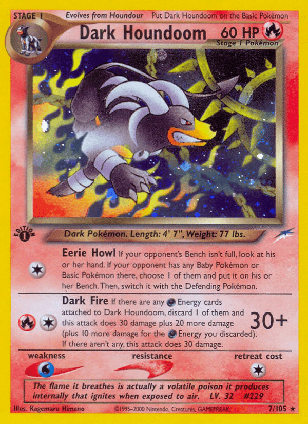 Dark Houndoom z edície Neo Destiny, karta č.7