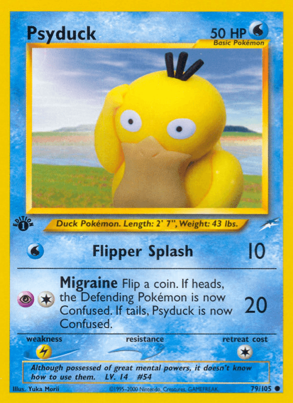 Psyduck z edície Neo Destiny, karta č.79