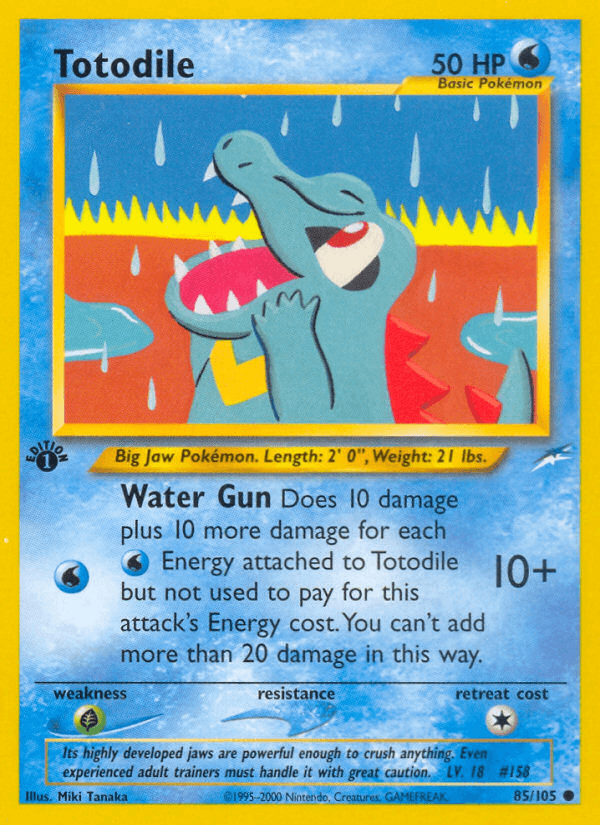 Totodile z edície Neo Destiny, karta č.85