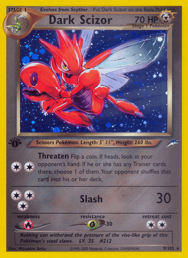 Dark Scizor z edície Neo Destiny, karta č.9