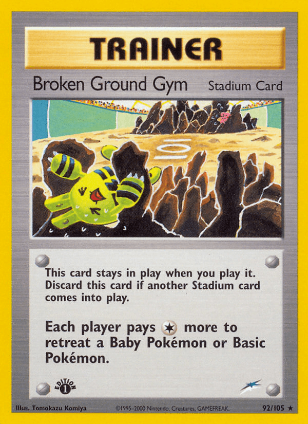 Broken Ground Gym z edície Neo Destiny, karta č.92