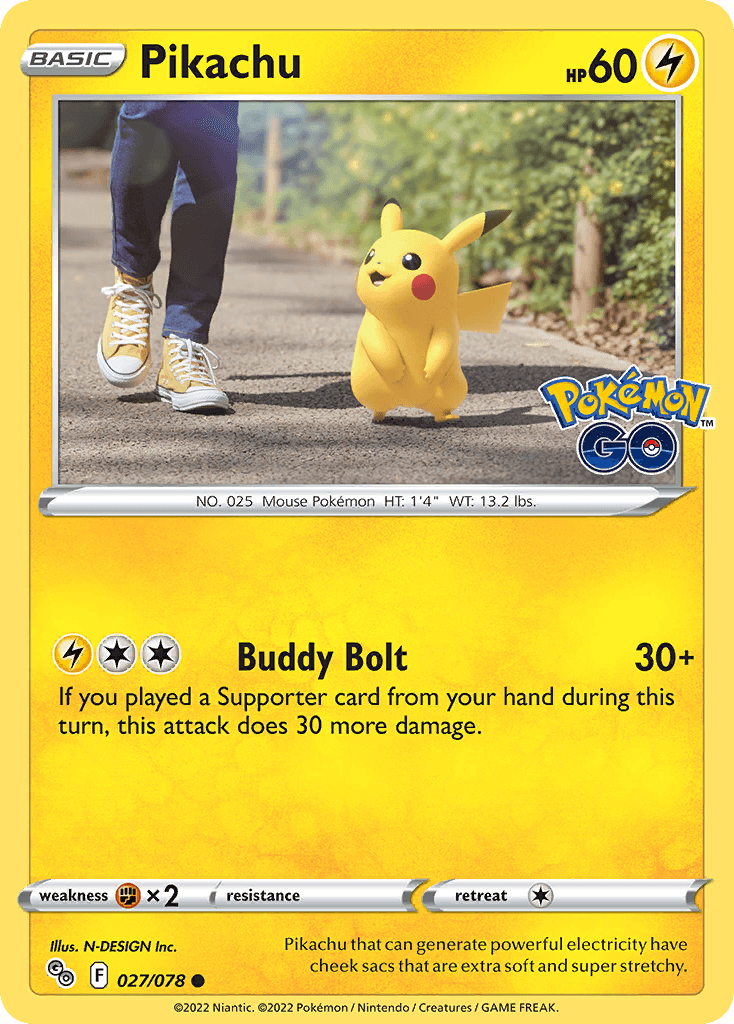Pikachu z edície Pokémon GO, karta č.27