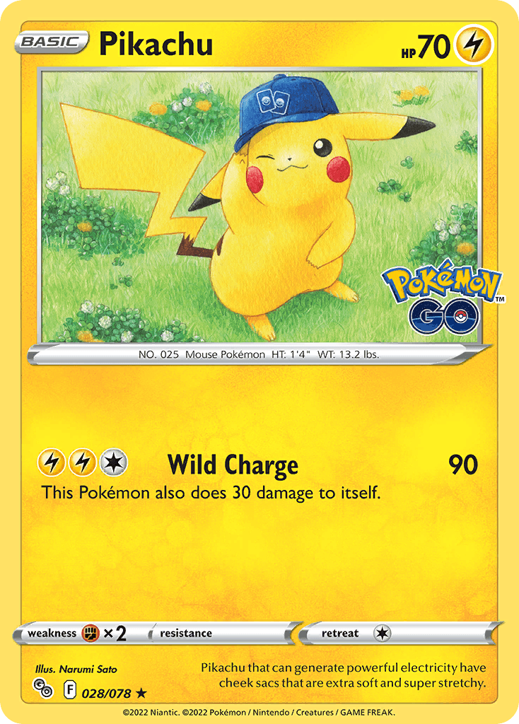 Pikachu z edície Pokémon GO, karta č.28