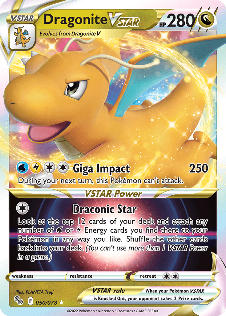 Dragonite VSTAR z edície Pokémon GO, karta č.50