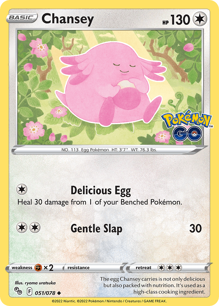 Chansey z edície Pokémon GO, karta č.51