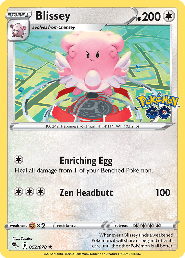 Blissey z edície Pokémon GO, karta č.52