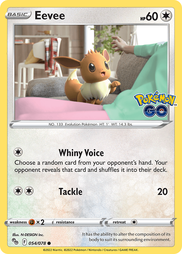 Eevee z edície Pokémon GO, karta č.54