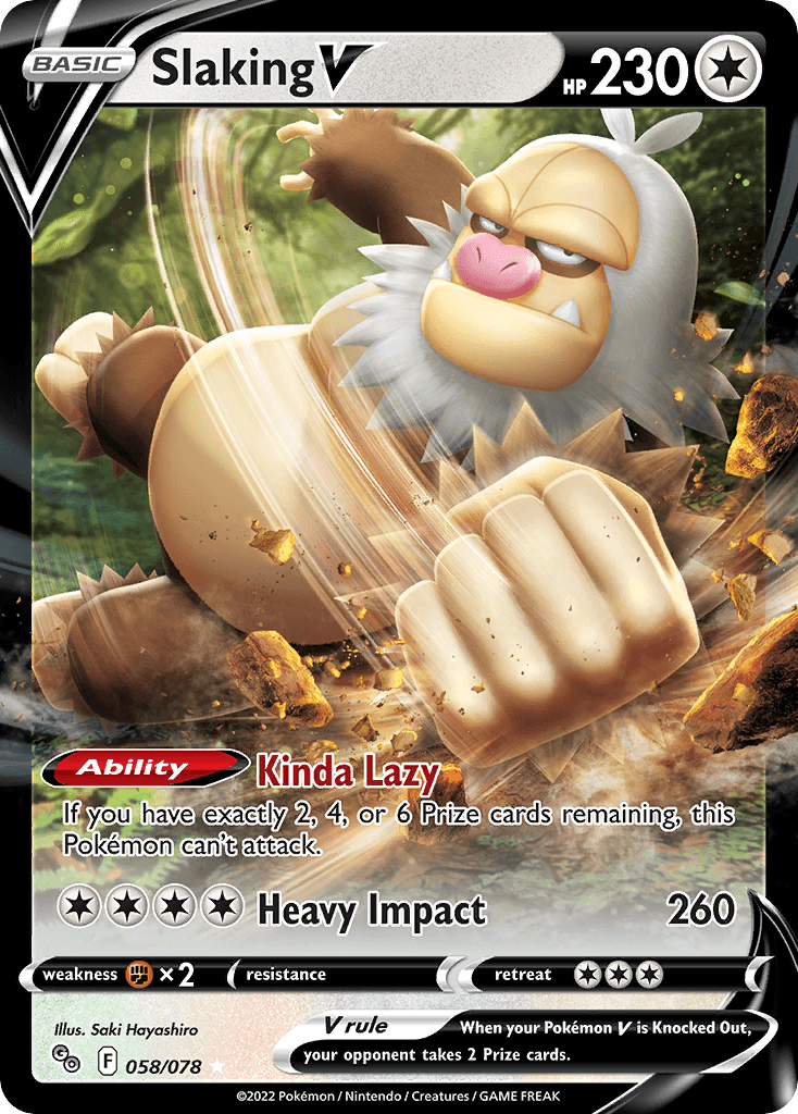 Slaking V z edície Pokémon GO, karta č.58