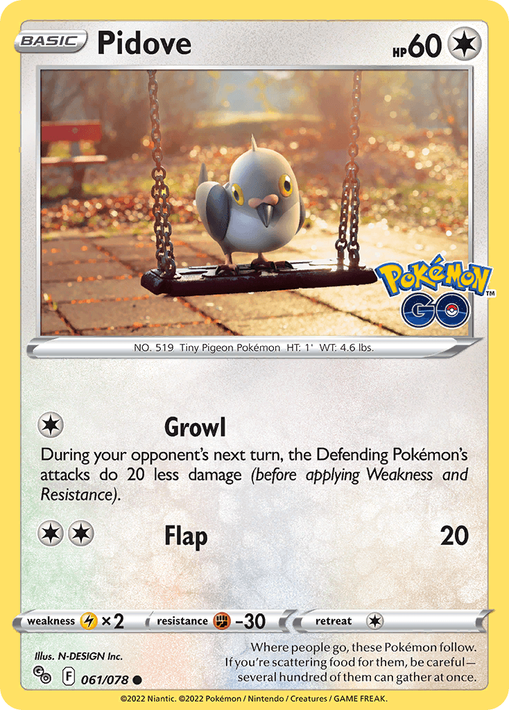 Pidove z edície Pokémon GO, karta č.61
