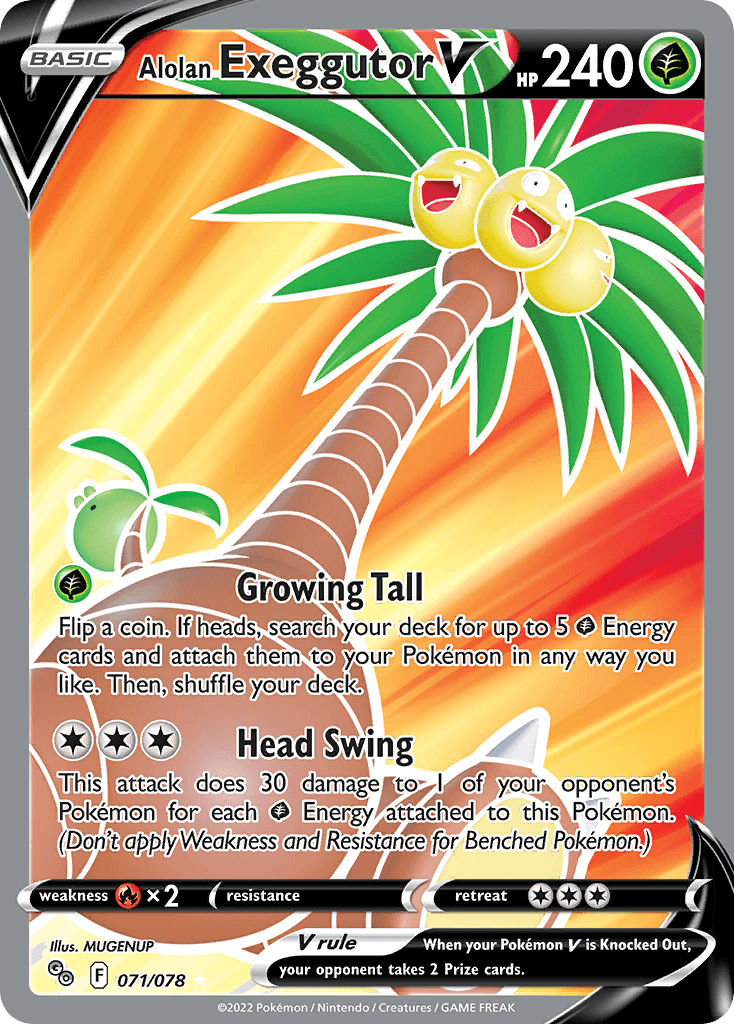 Alolan Exeggutor V z edície Pokémon GO, karta č.71
