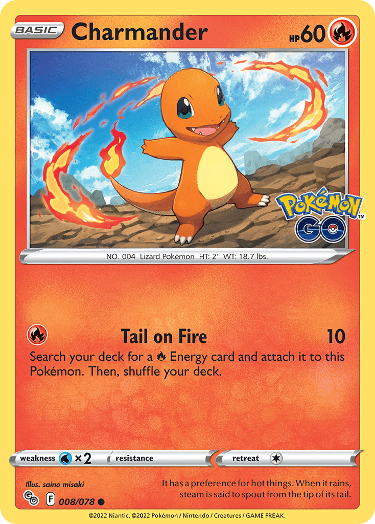 Charmander z edície Pokémon GO, karta č.8