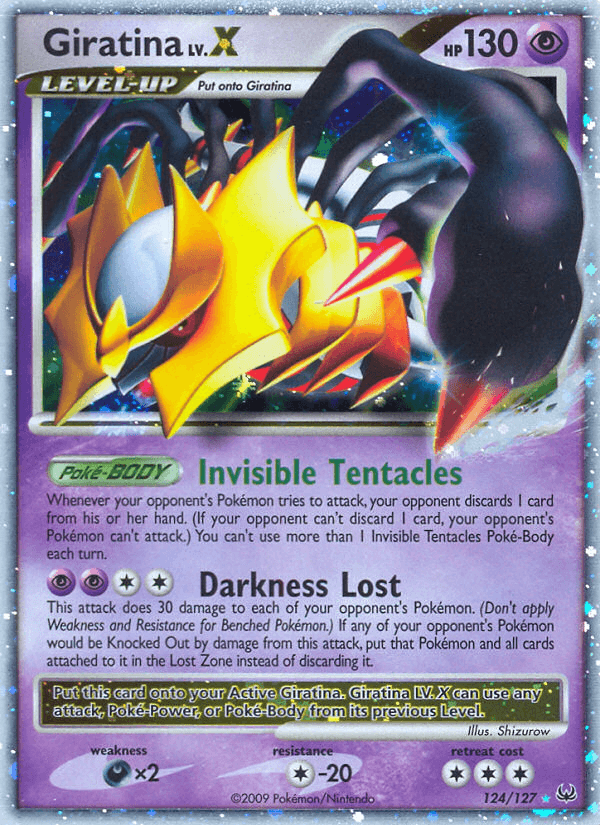 Giratina LV.X z edície Platinum, karta č.124