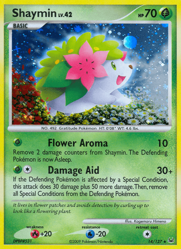 Shaymin z edície Platinum, karta č.14