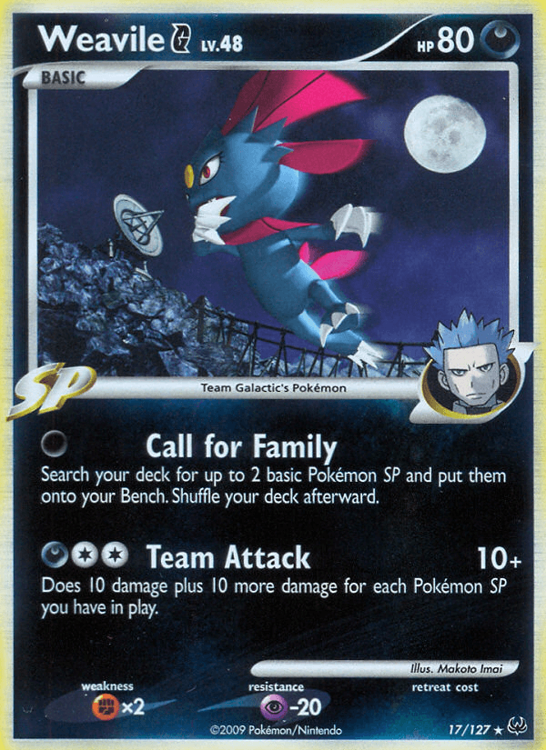 Weavile G z edície Platinum, karta č.17