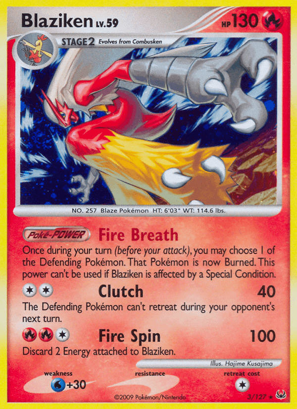 Blaziken z edície Platinum, karta č.3