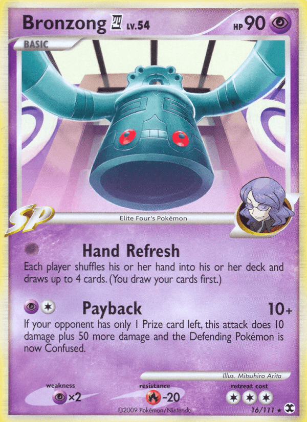 Bronzong E4 z edície Rising Rivals, karta č.16