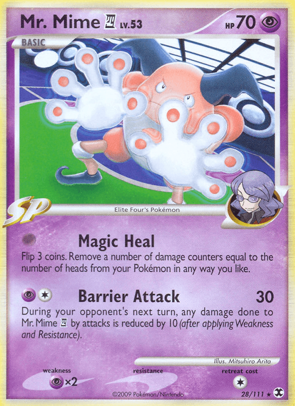 Mr. Mime E4 z edície Rising Rivals, karta č.28