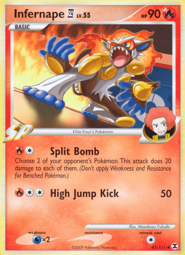 Infernape E4 z edície Rising Rivals, karta č.43