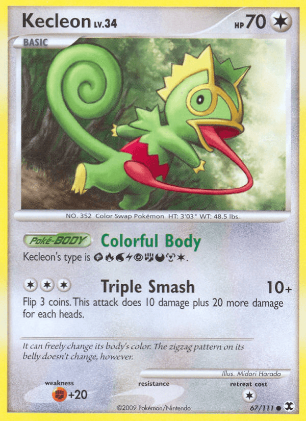 Kecleon z edície Rising Rivals, karta č.67